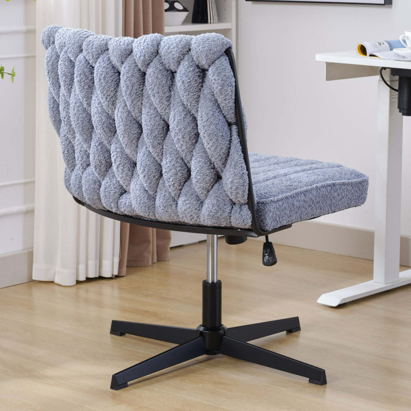 Grey desk chair no wheels discount